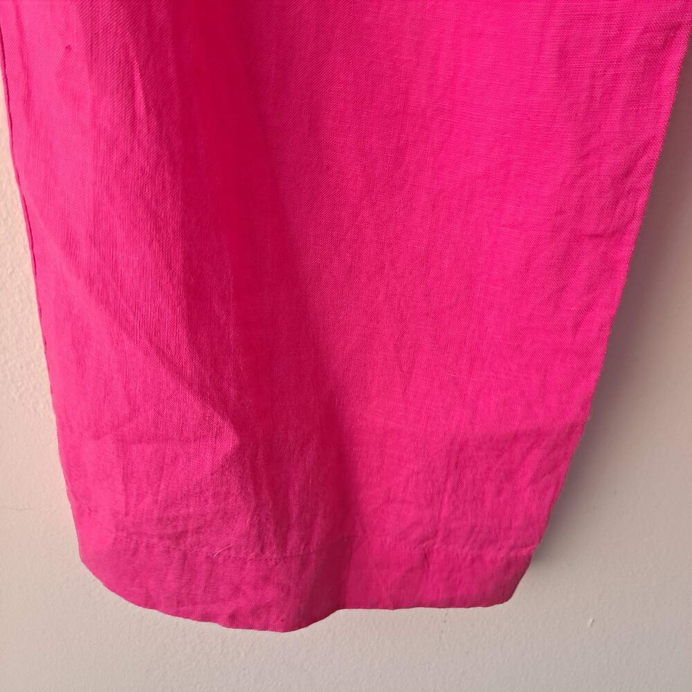 Charter Club Pink Luxury Elastic Waist Wide Leg Linen Pants w Drawstrings - L - Picture 9 of 13